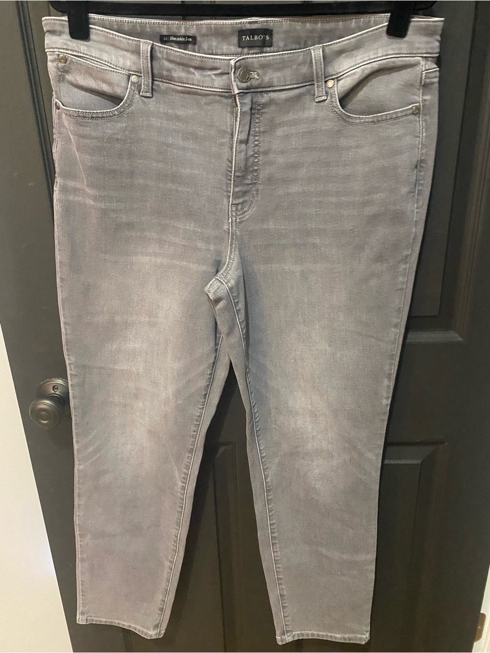 Talbots Light Gray Ankle Slim Jeans size 14